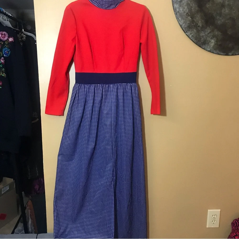 100parkhouse  red white blue vintage dress tag size says 10